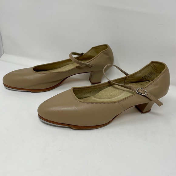 Capezio Beige Leather Mary Jane Tap Shoes - Picture 2 of 16